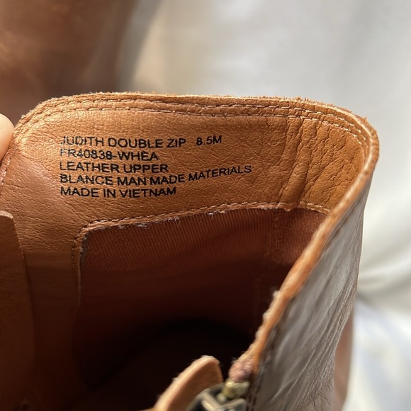 Frye Judith Double Zip Brown Leather Ankle Boots - Picture 13 of 13